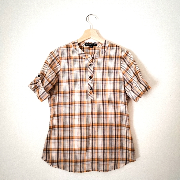 🇨🇦 Cinder + Smoke "Millry" tailored plaid shirt - Picture 1 of 4